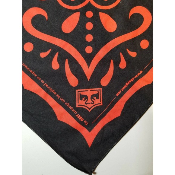 Shepard Fairey Red and Black Bandana Obey Giant Hard to Find Mandala Style - Picture 6 of 7